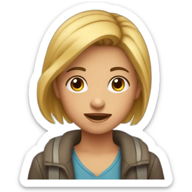 Une fille sur un garçon sticker