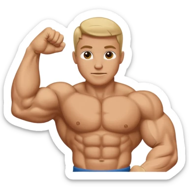 flexing bicep with arm curled (bicep only) sticker