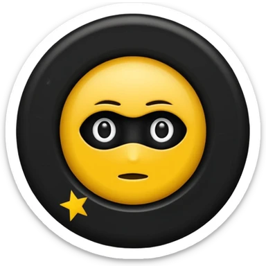 Le rond il est jaune foncé sans aucune forme de visage et mettez ensuite une étoile noire au milieu  sticker