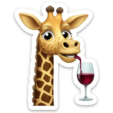 Giraffe with wineglass sticker