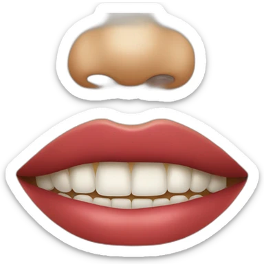 lower lip goes over upper lip sticker