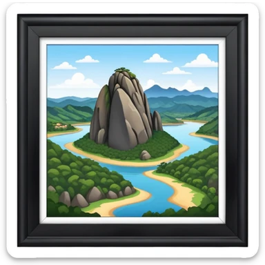 cinematic-realistic-guatapé-rock-emoji colombia in a picture frame sticker