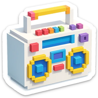 white boombox sticker