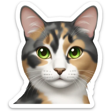 Dilute calico cat green eyes sticker