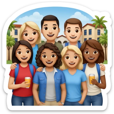 amigos puerto riqueños fuera del campus sticker