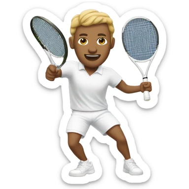 Dynamic Tennis player white man sticker