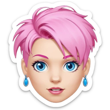 P!nk Singer with pink hair, blue eyes sticker