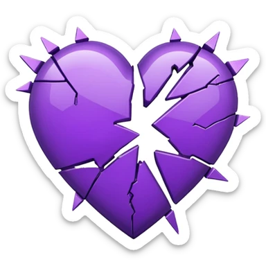 purple broken heart sticker