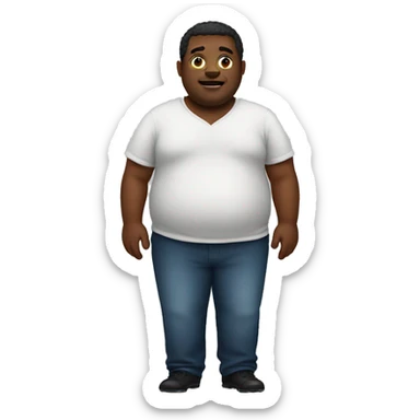 fat black man sticker