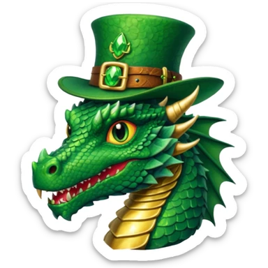 Dragon with leprechaun hat sticker
