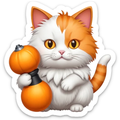 cat holding a bomb sticker