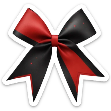 Red and black all star cheer bow sticker