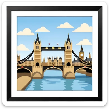 london bridge and big ben in apple emoji style sticker