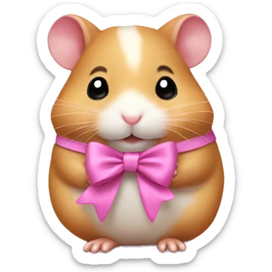 Hamster in a pink dresa with a bow  sticker