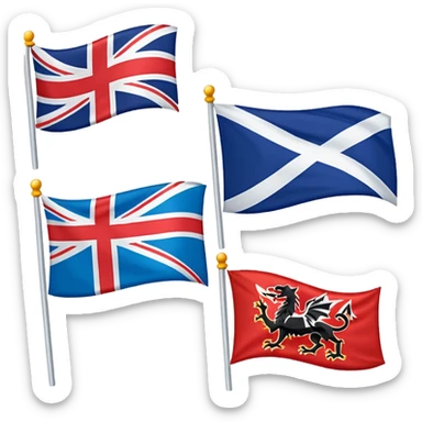 Great Britain, uk, England, Scotland, wales, flags sticker