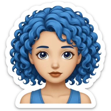 🧟‍♀️ faca uma mulher de cabelo cacheado azuis sticker