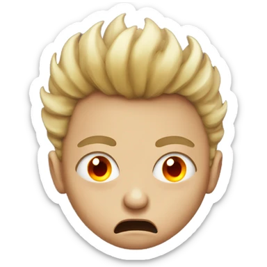 Mad face with fire eyes sticker