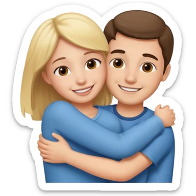  un homme serre sa sœur dans ses bras sticker