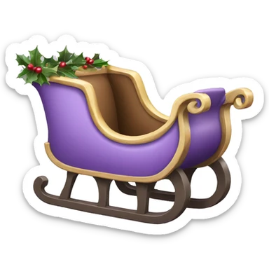 lilac Christmas sleigh sticker