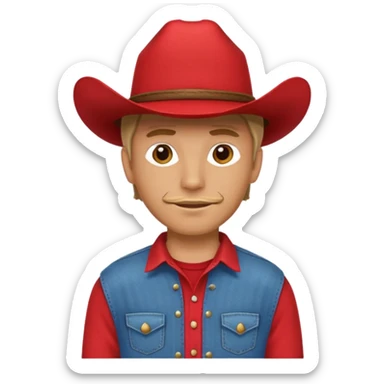 red with red cowboy sticker