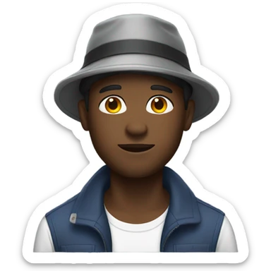 Black man with bucket hat sticker