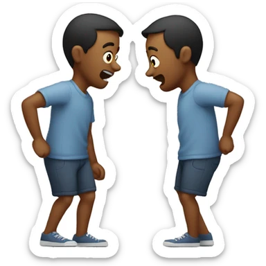 Standard emoji shaking his back and forth as if saying “no” sticker