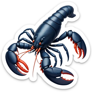 White and black white lobster  sticker