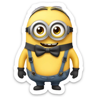Cute minion with bow sticker