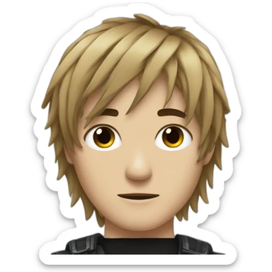 Hot emo boy choppy hair side bangs sticker