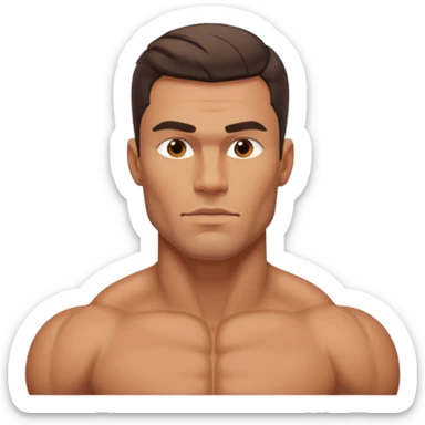 gigachad muscular man with chiseled jawline confident expression sticker