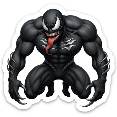Venom crawling, no chest logo classic emoji look sticker