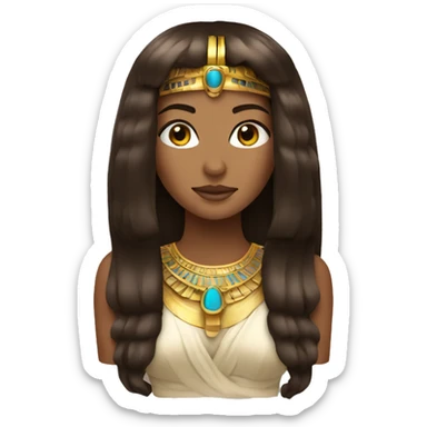 Cleopatra with long hair brown sticker