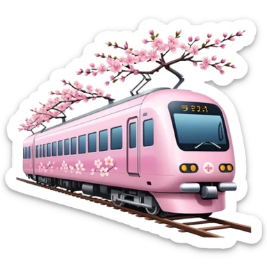 Create a japanese pink train sticker
