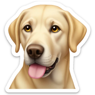 Yellow lab with pink nose sticker