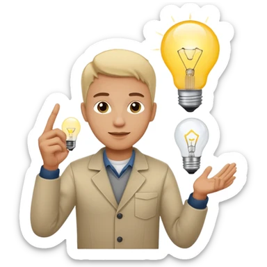 product owner person with lightbulb and product diagram sticker