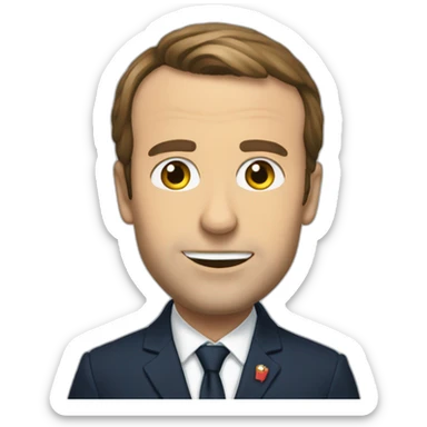 Macron qui fixe avec un regarde n sticker