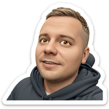 male portrait in casual hoodie sticker