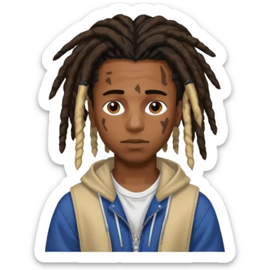 black male with dreads and a birthmark on his left cheek playboi carti sticker