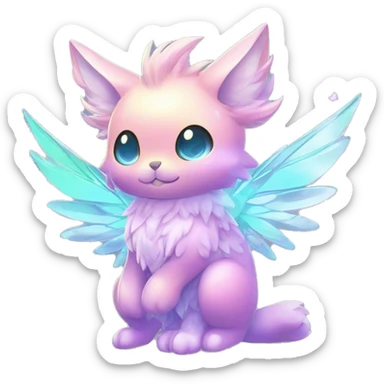 Shiny Shy Cool Sparkly Colorful Pastel beautiful fantasy Kawaii Ethereal Sona Fakemon-animal Full Body sticker
