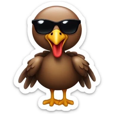 hype turkey with sunglasses sticker