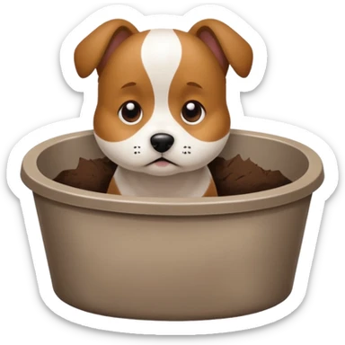 dog in litter box sticker
