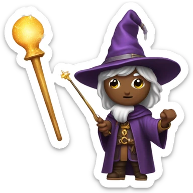 robor-mage with magic wand sticker