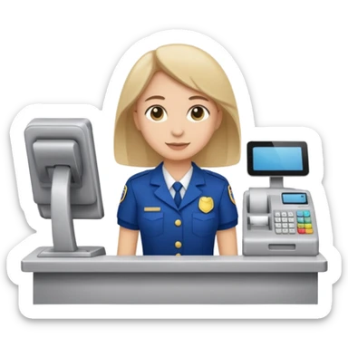 cashier behind the register full body sticker