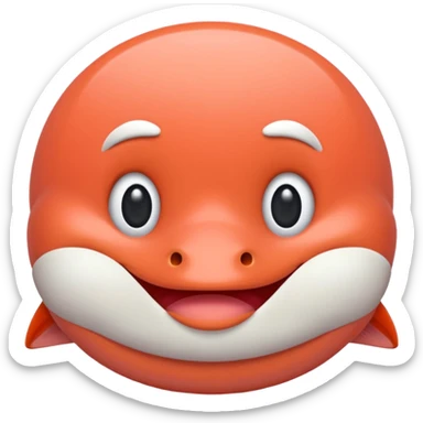 Un emogi tipo asi🤪 de color salmon con este lqcito🎀 en la cabeza sticker