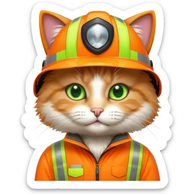 cat in hi-vis clothing sticker