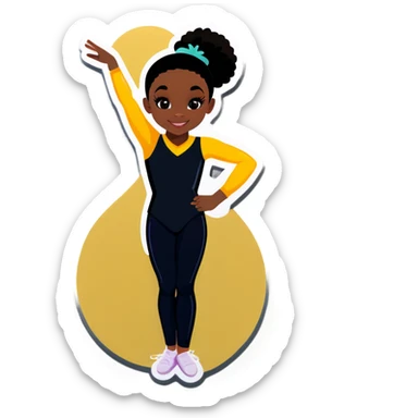 Gymnast black girl  sticker