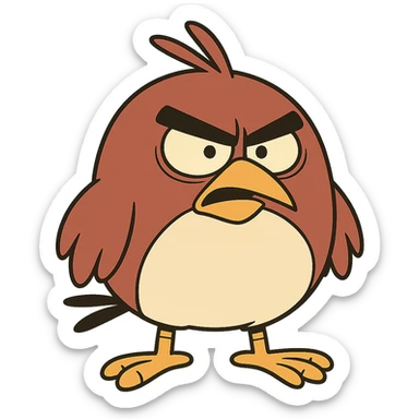 flat toon style angry bird sticker