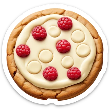 White chocolate chip and raspberry cookie sticker