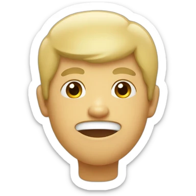 a person squishing his cheeks sticker