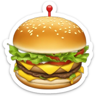 Macron mangeant un hamburger sticker